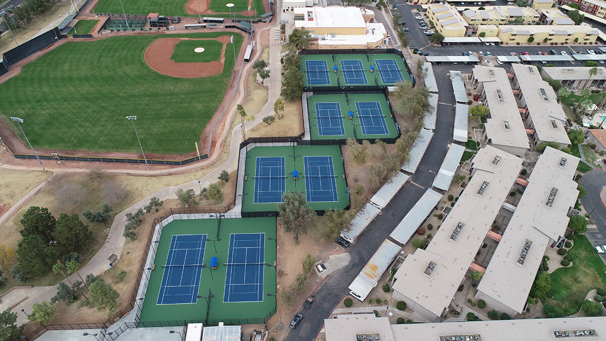 Tennis courts at Indian School Park Tennis Center in Scottsdale